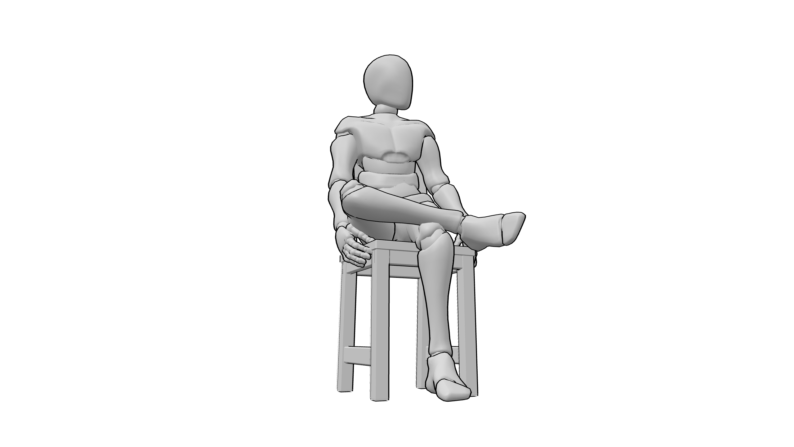 翘腿坐姿