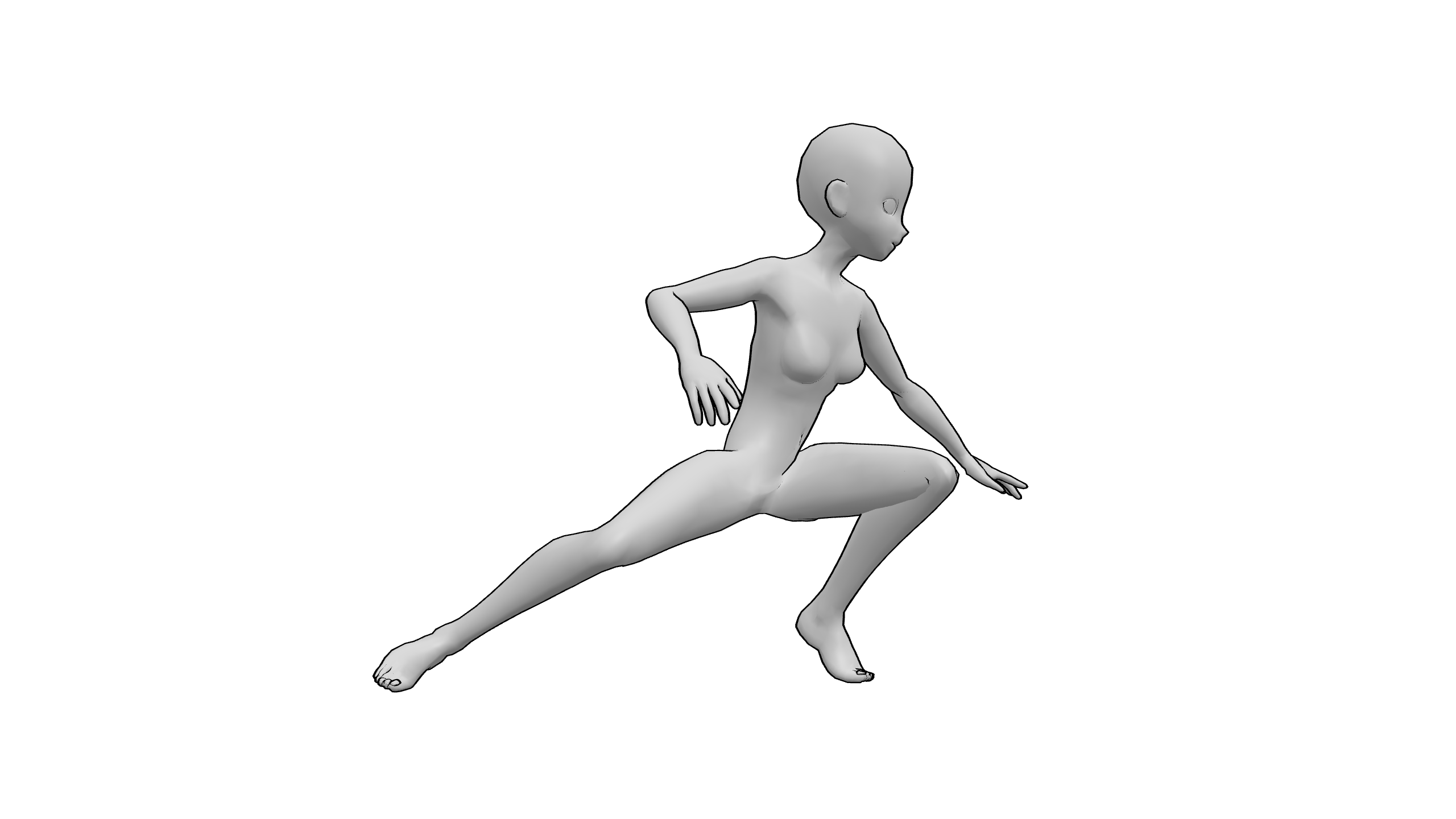 弓步前探伸手