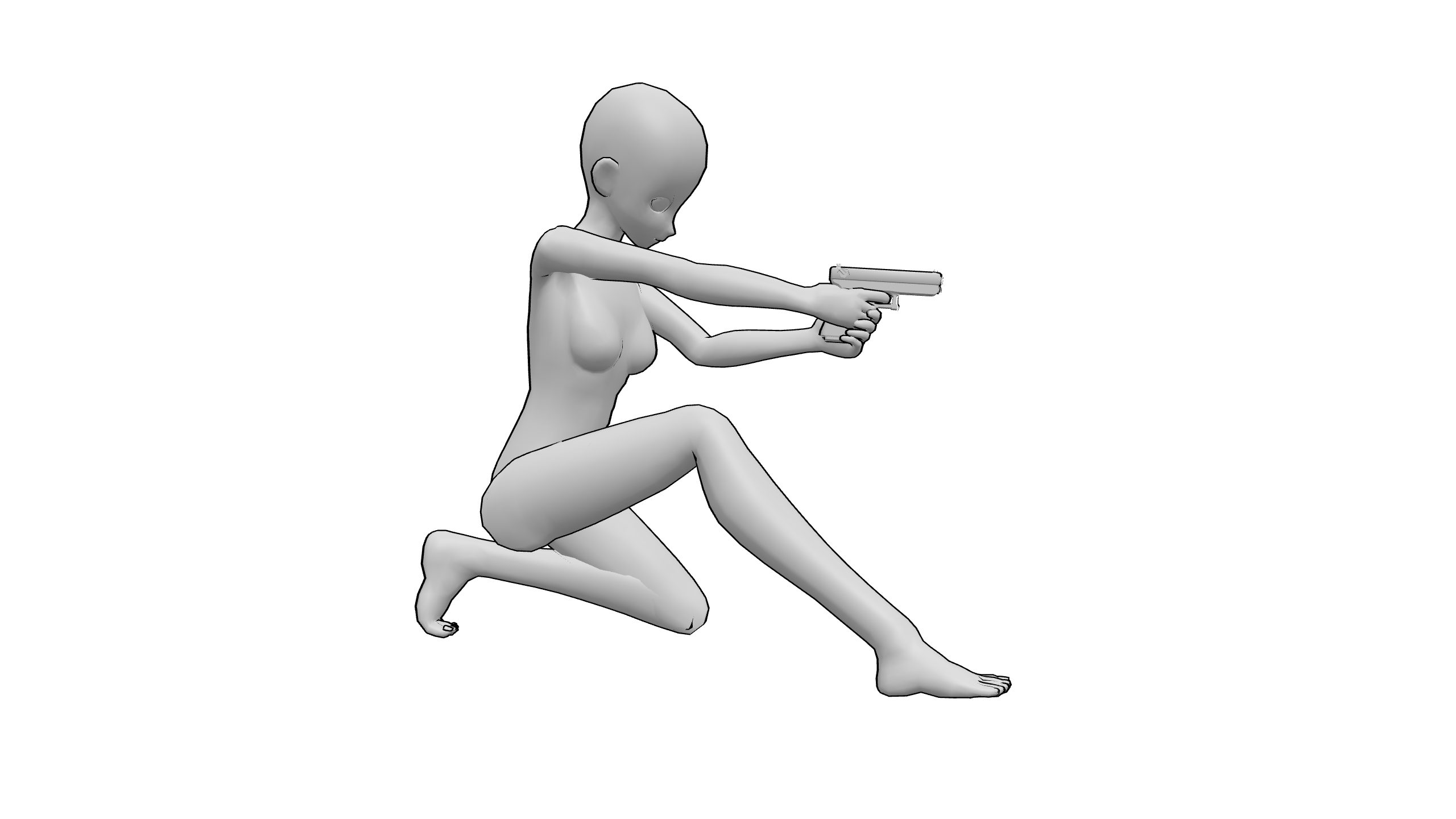 单膝跪姿射击