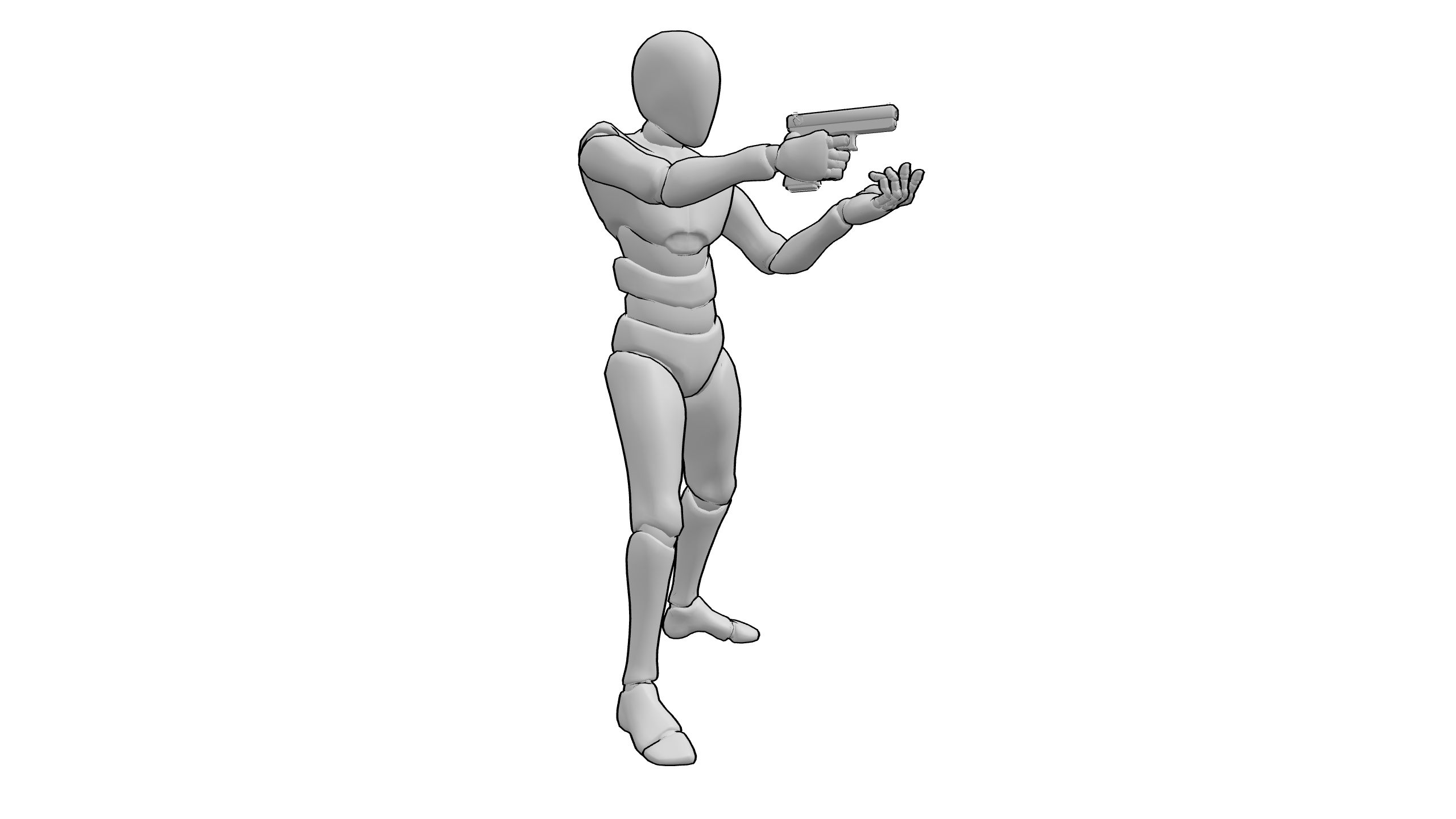 手枪瞄准射击