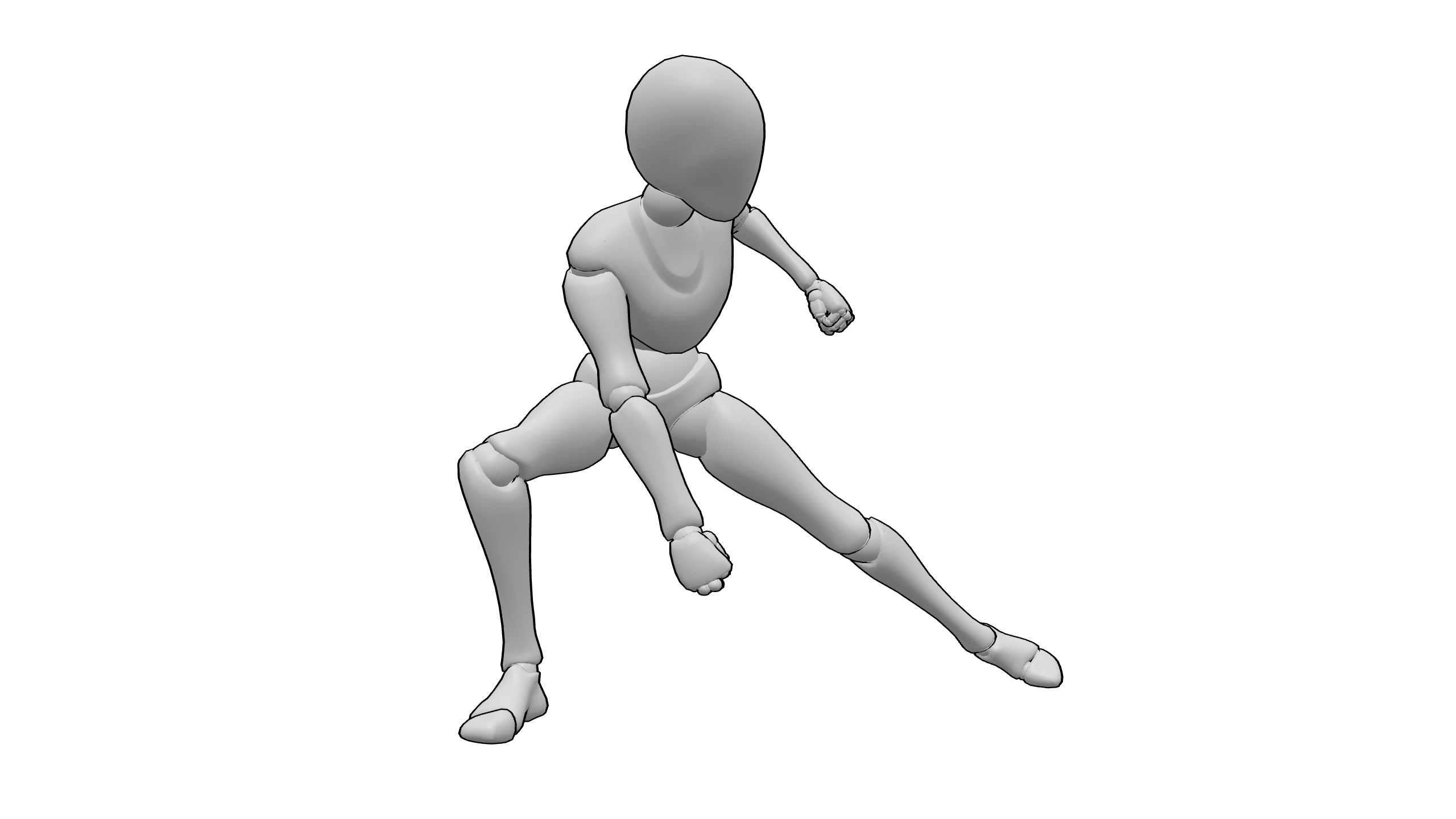 侧向弓步出拳