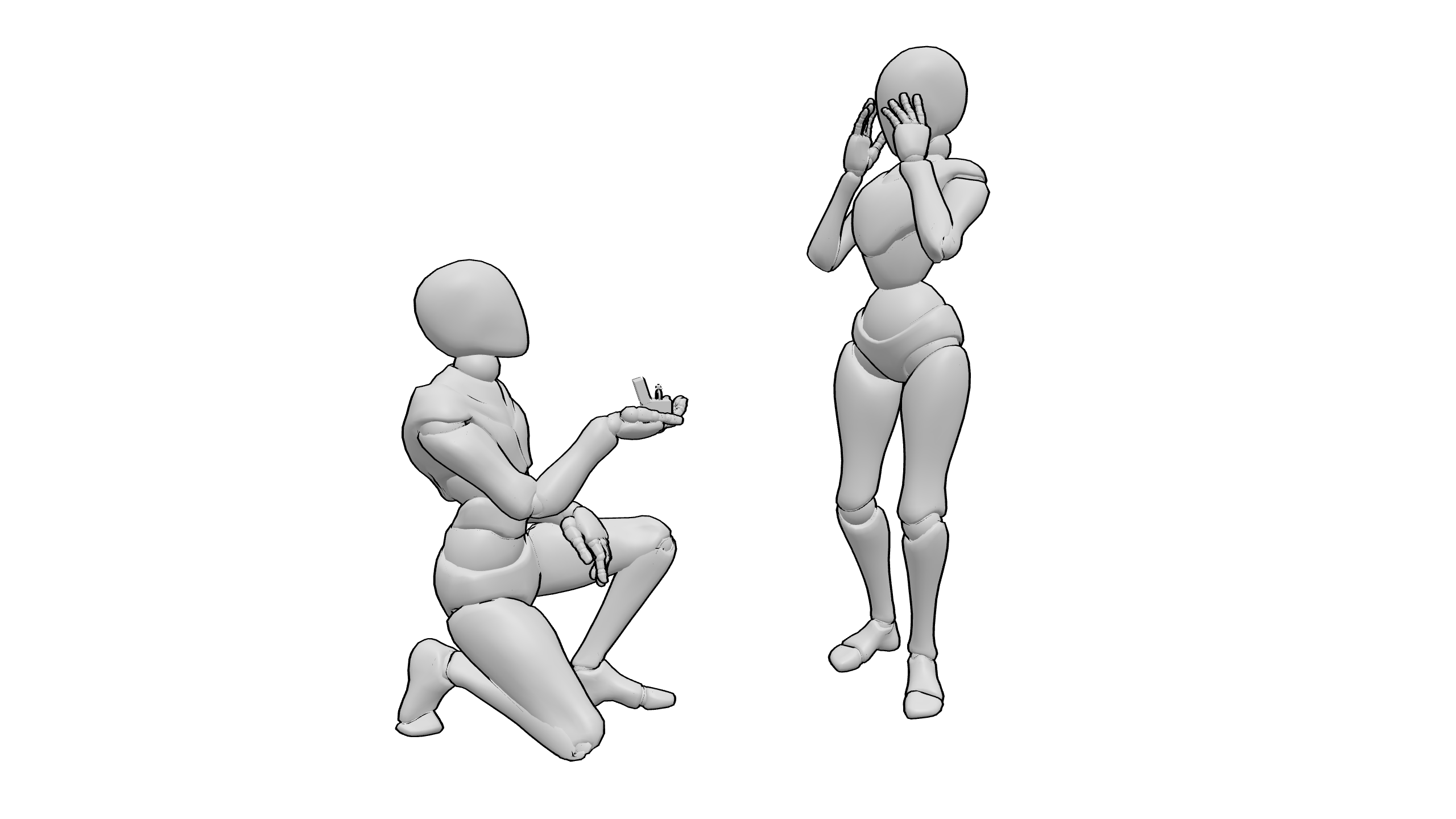 求婚单膝跪姿