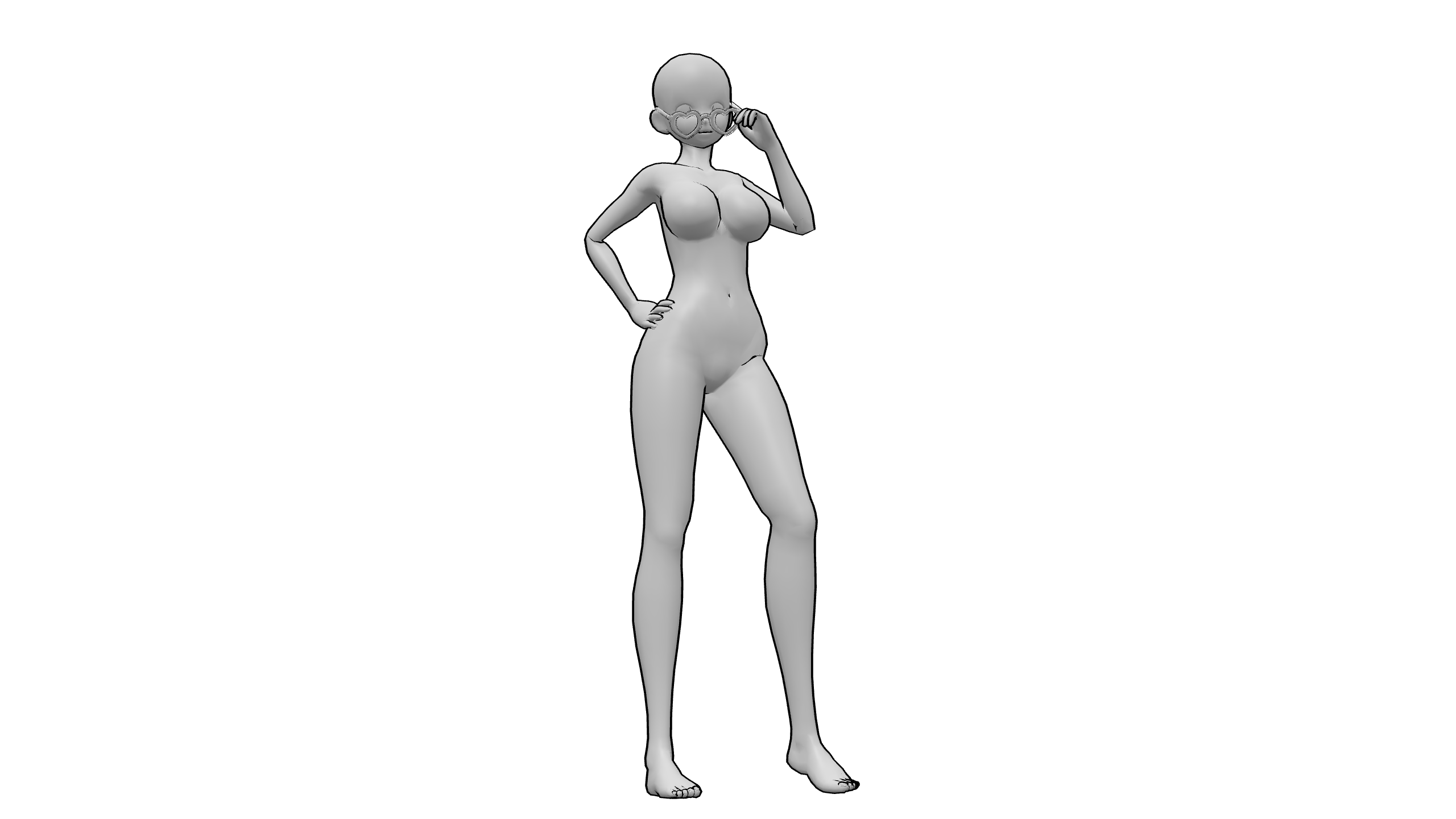 手扶眼镜站立