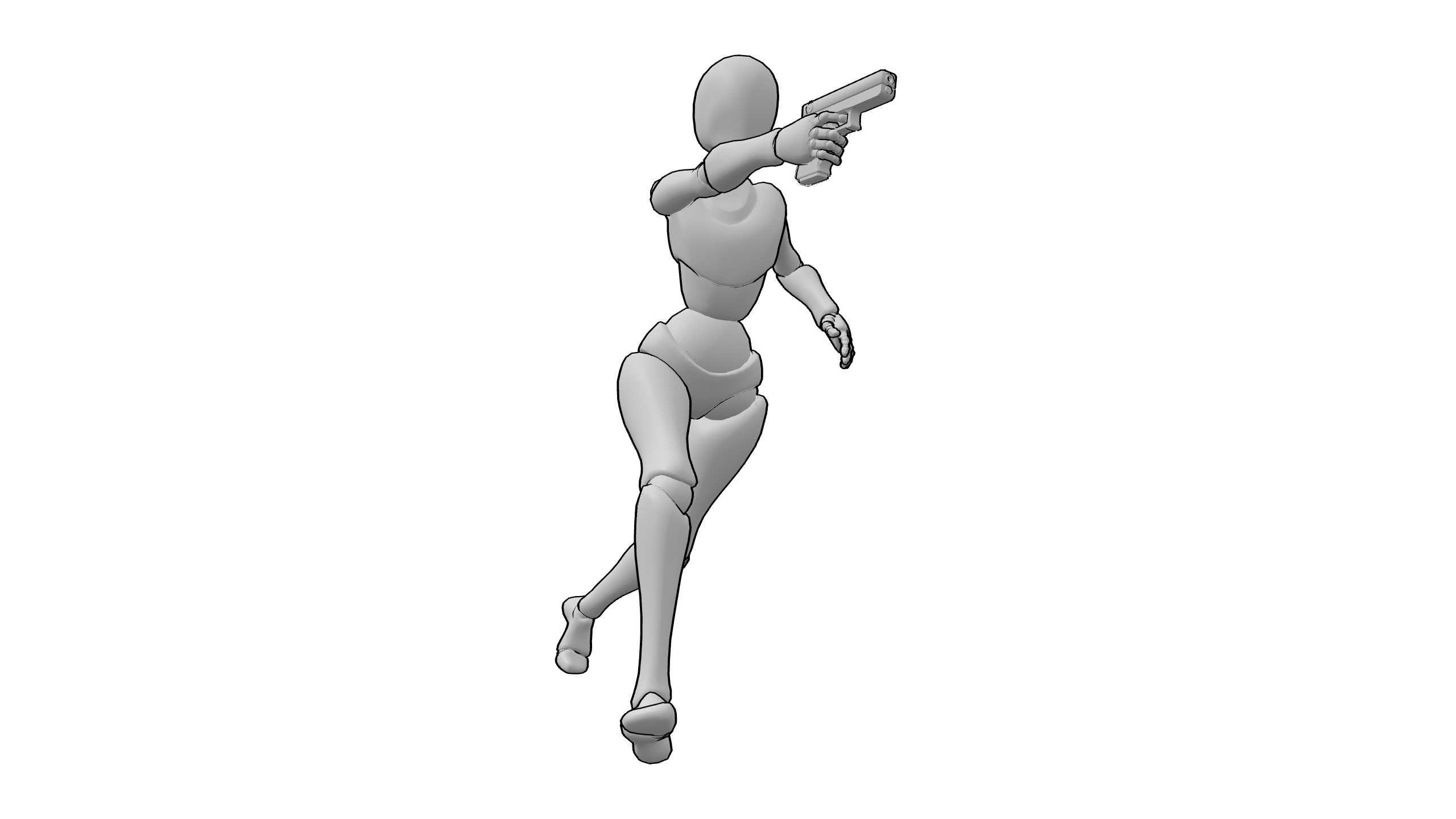 持枪射击奔跑