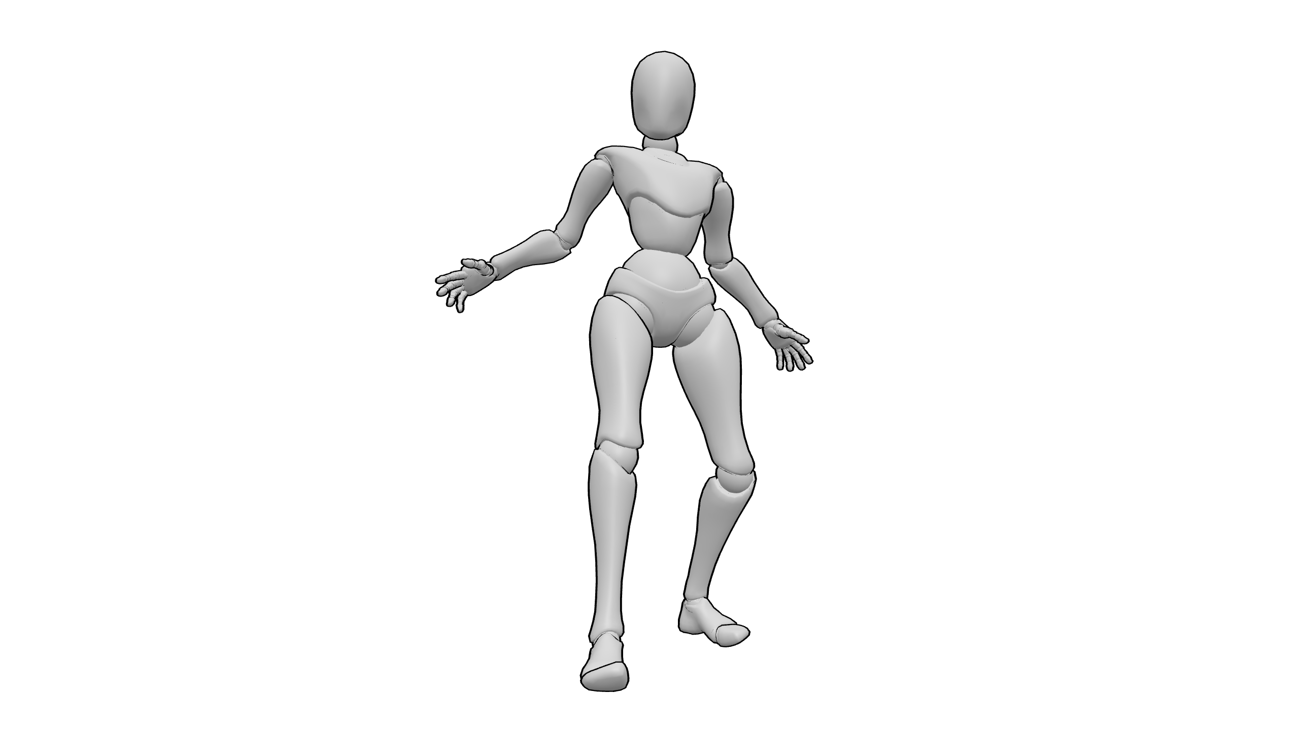 站立摊手动作