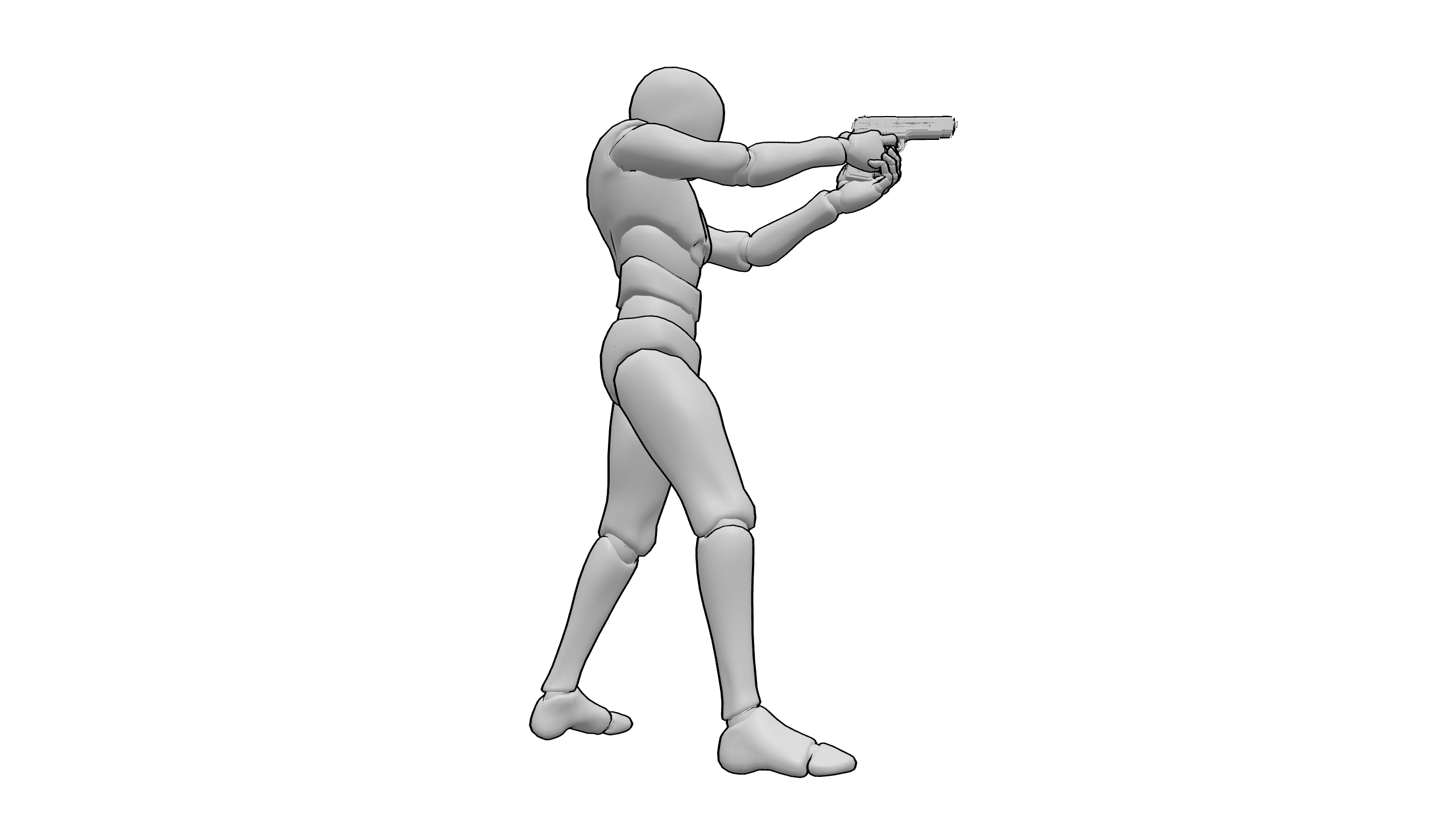 持枪瞄准射击