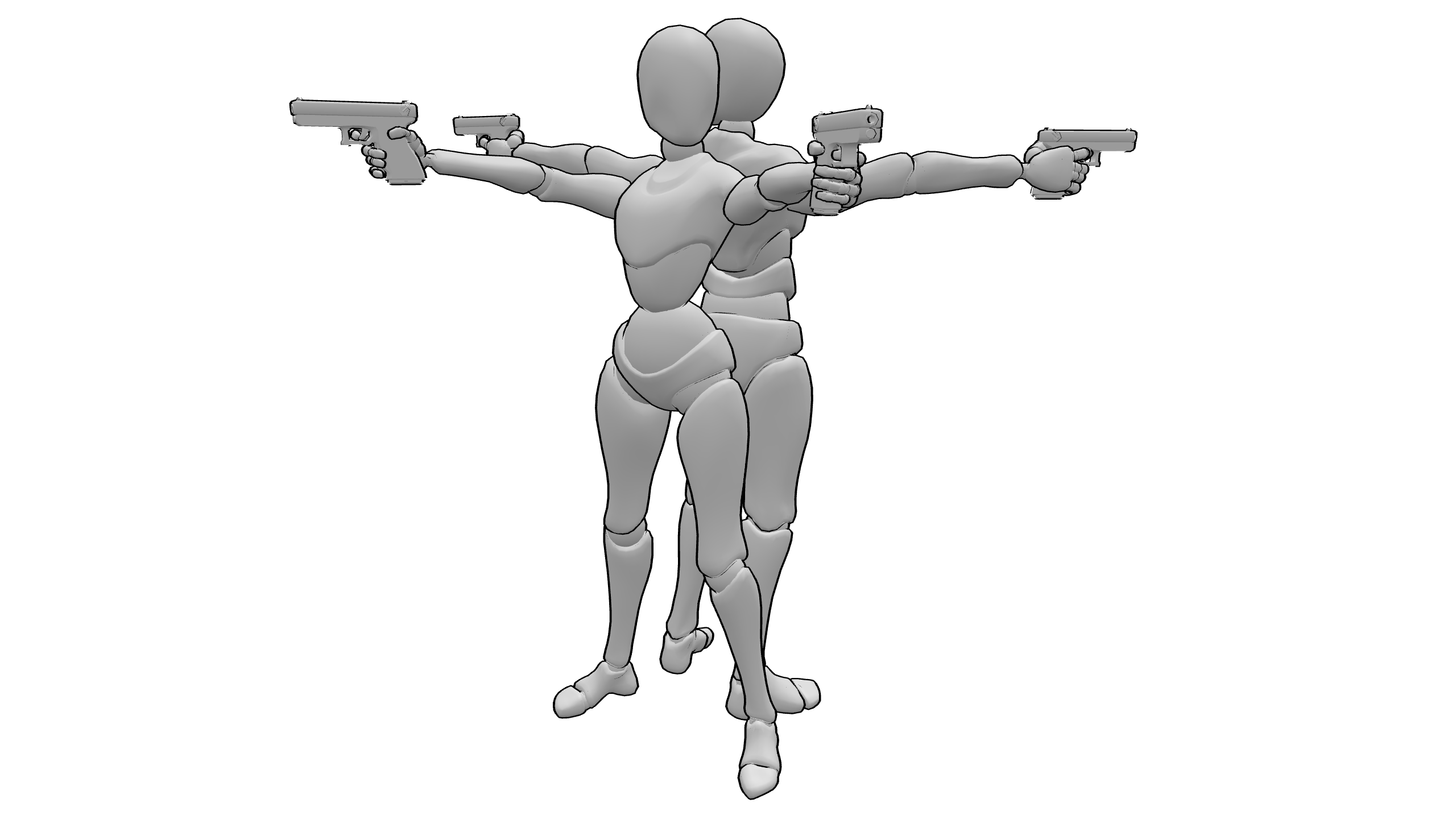 四臂持枪射击