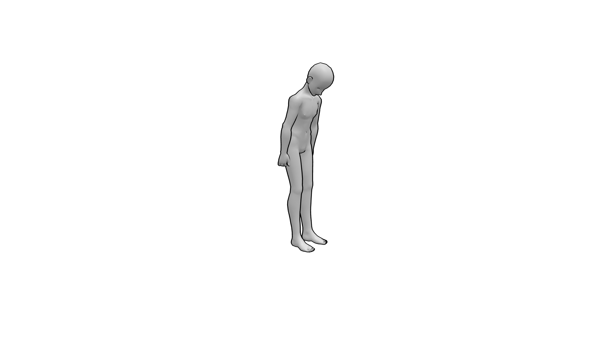 垂首站立