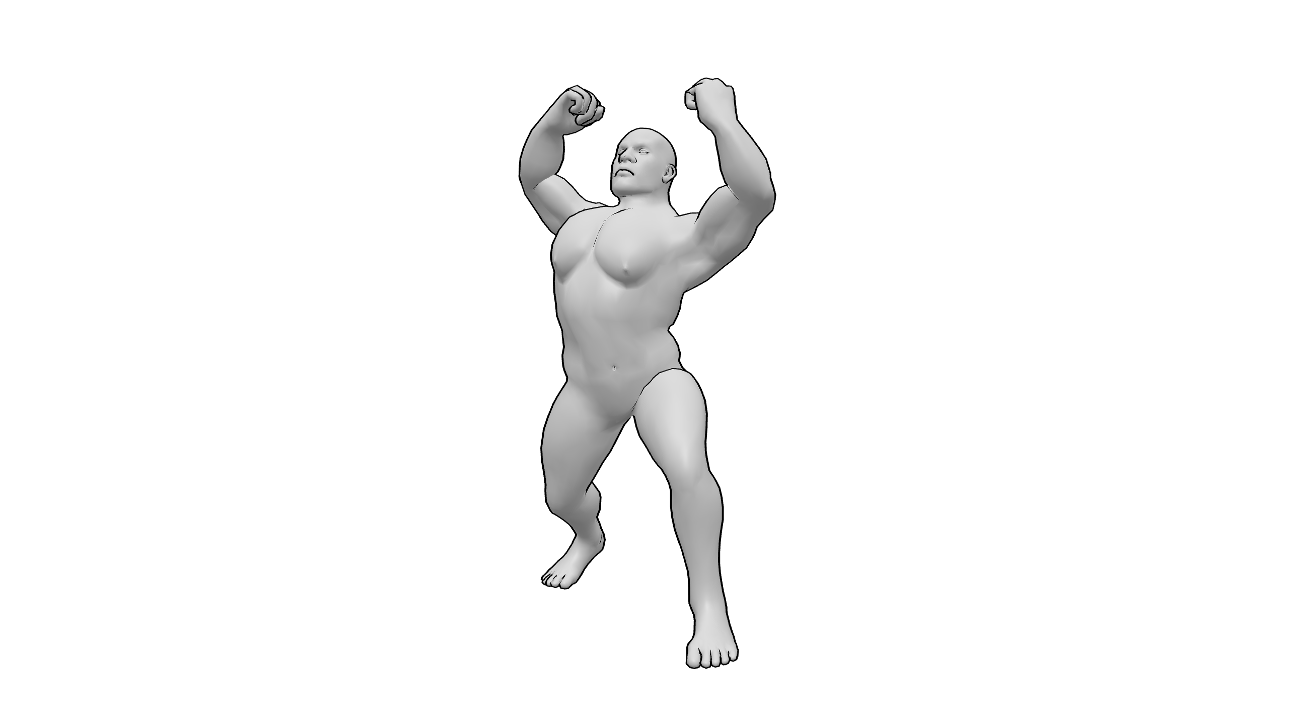 双臂上举握拳