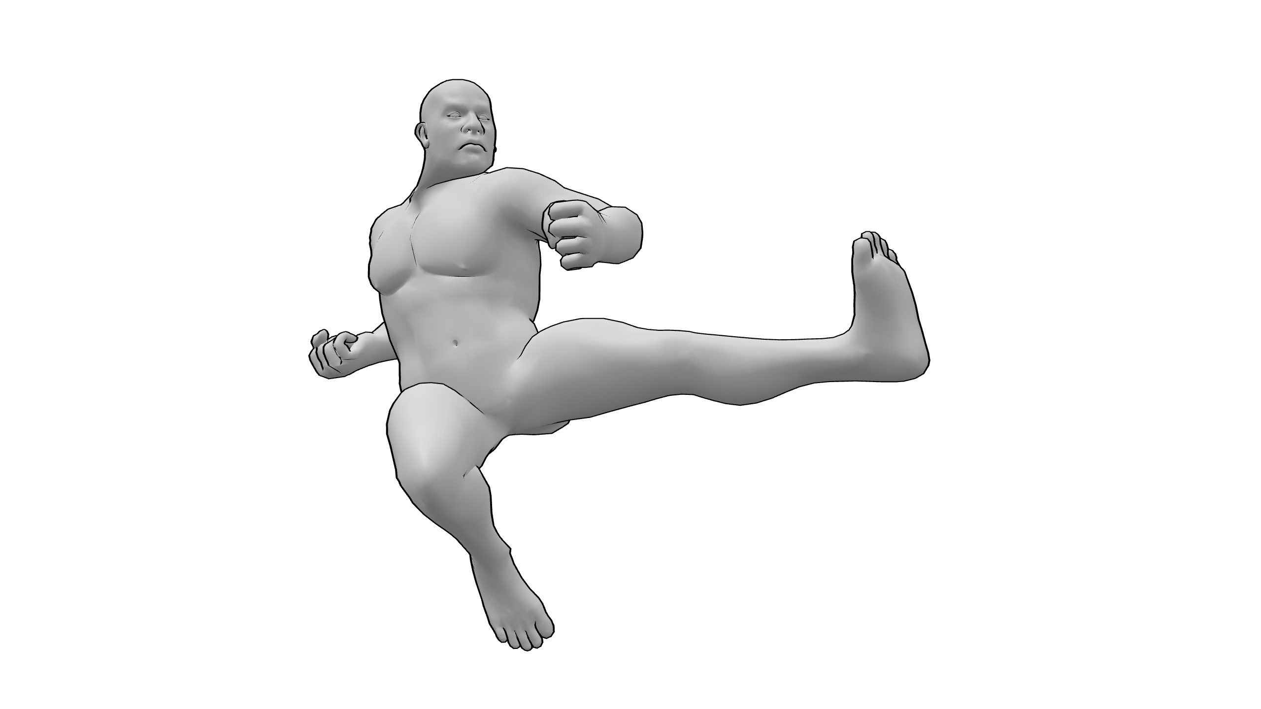 侧踢动作