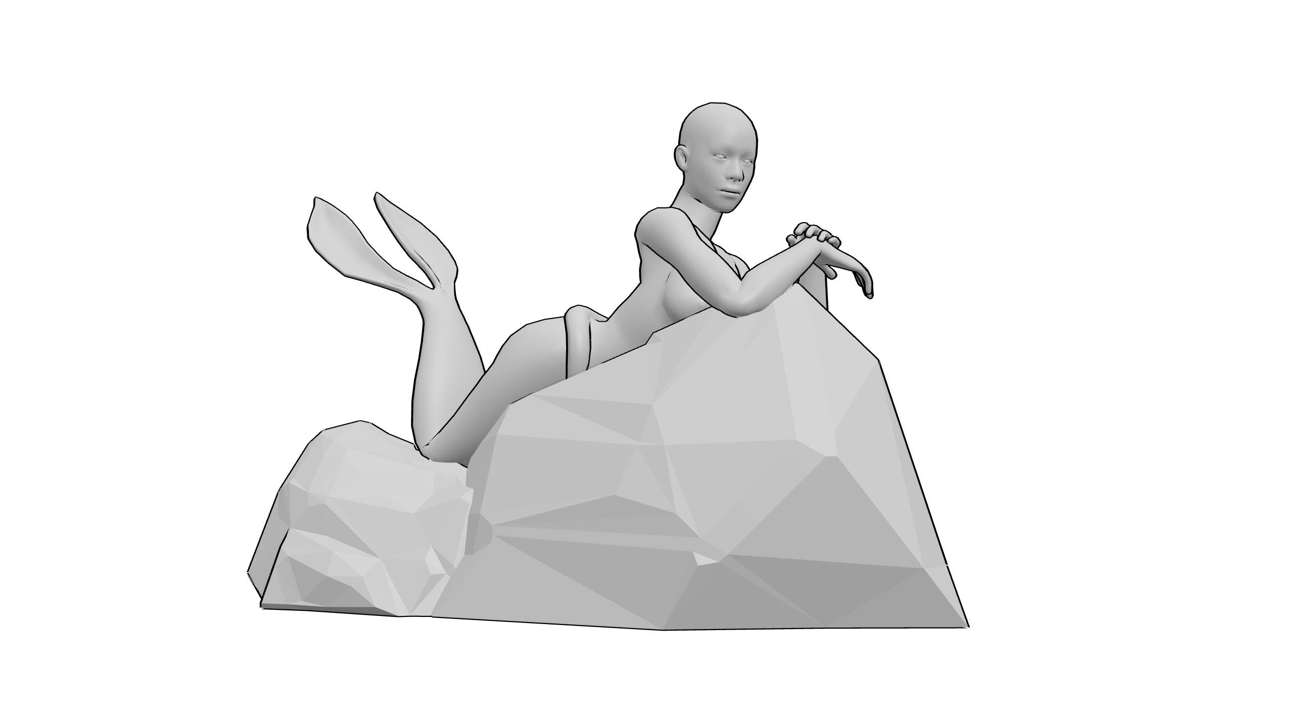美人鱼倚石