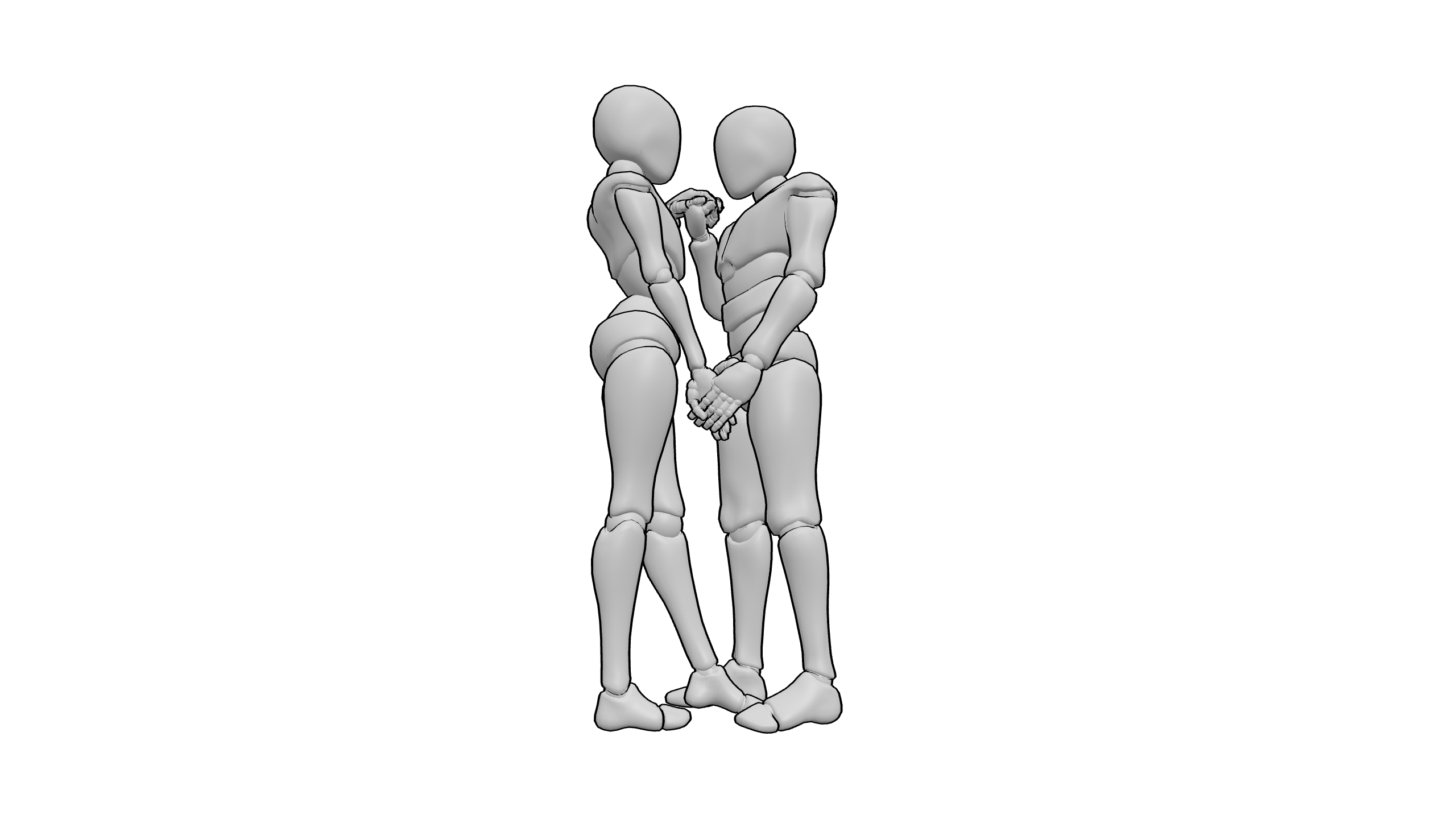 牵手站立交谈