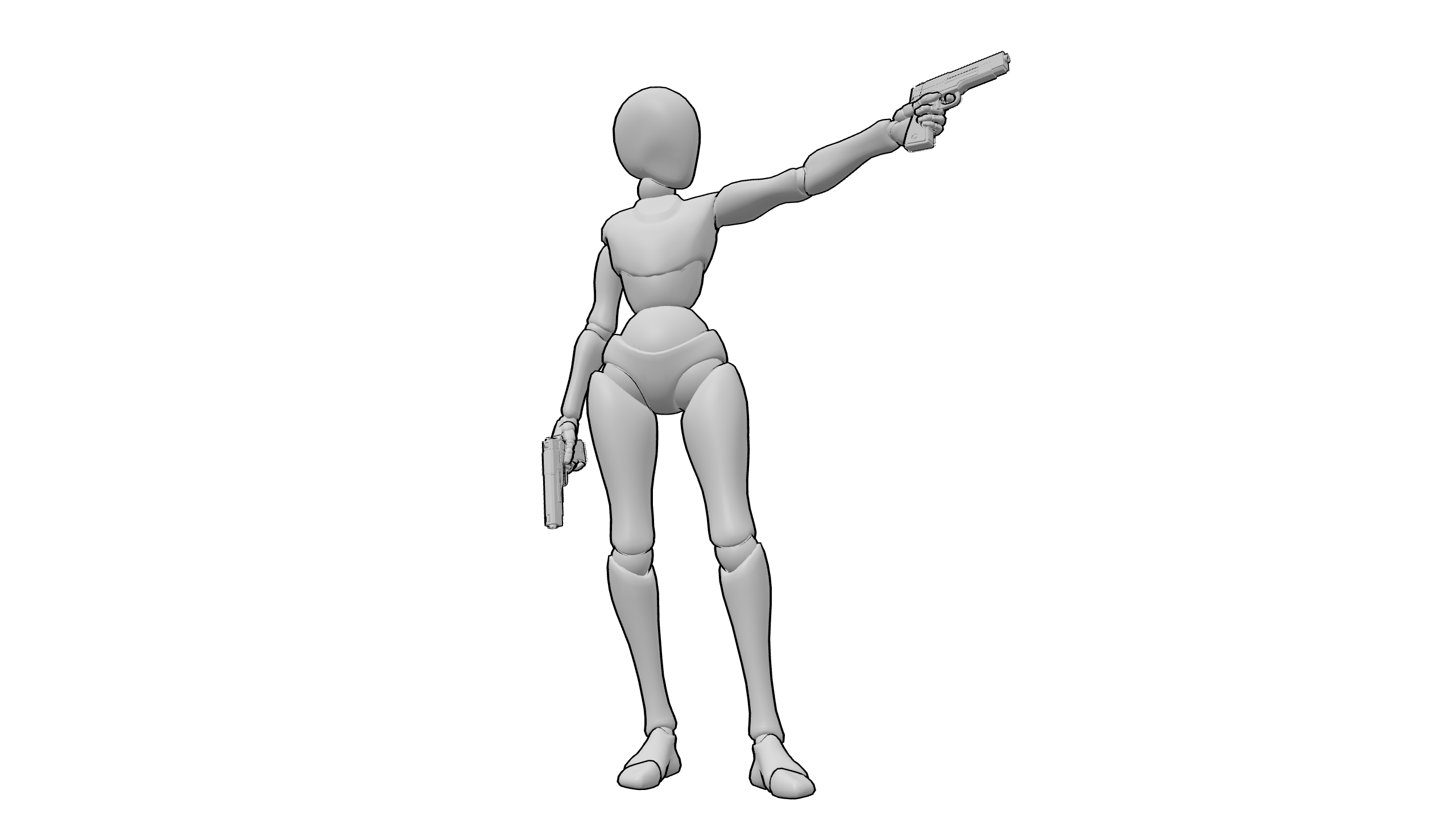 双手持枪射击姿态