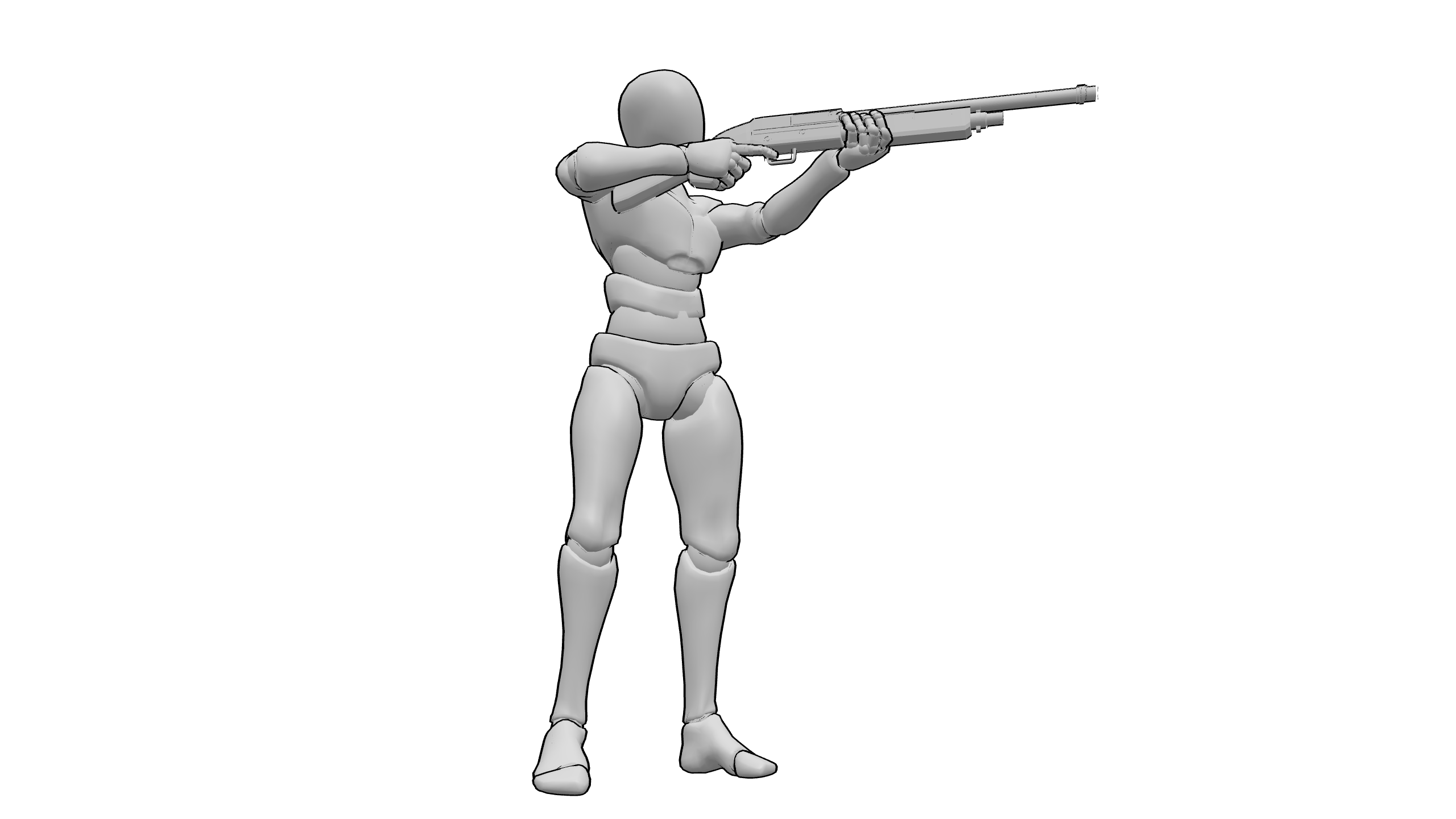 举枪瞄准射击